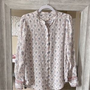 LOFT Long Sleeve Button Down Blouse Size Small